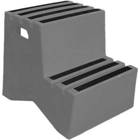 2 Step Plastic Step Stand - Gray 21"W x 24-1/2"D x 19-1/2"H