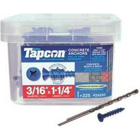 3/16" x 1-1/4" Phil Flat Tapcon Masonry Screws - Package of 100