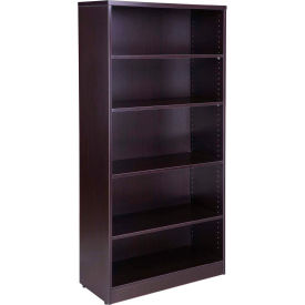 5-Shelf Bookcase, 31"W x 14"D x 65-1/2"H, Mocha