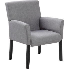Contemporary Linen Guest Chair, Medium Gray