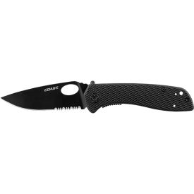 3-3/8" 7CR17 Stainless Steel Blade Double Lock Folding Knife W/ Nylon Handle