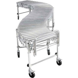 18"W Steel Roller Conveyor, Portable & Expandable, 7'8"L to 28'5"L