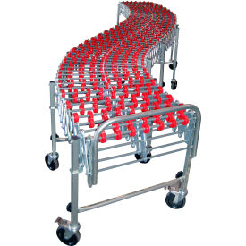 24"W Polymer Skate Wheel Conveyor, Portable & Expandable, 2'4" to 8'11"L