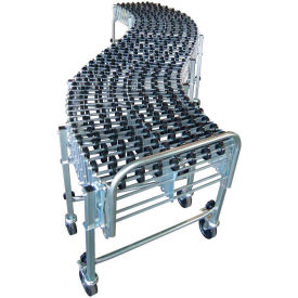 24"W Polymer Skate Wheel Conveyor, Portable & Expandable, 3'7" to 12'2"L
