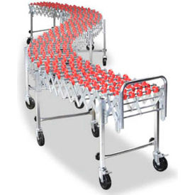 14"W Polymer Skate Wheel Conveyor, Portable & Expandable, 5'2" to 20'9"L
