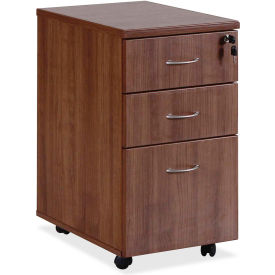 Mobile Pedestal - 15.8" x 22" x 28.4" - Walnut - Essentials Series