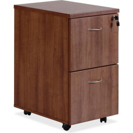 Mobile Pedestal - 15.8" x 22" x 28.4" - Walnut - Essentials