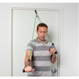 Shoulder Pulley Exerciser with Tubing and Handles, Green, Medium, 1 Set