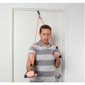 Shoulder Pulley Exerciser with Tubing and Handles, Red, Light, 1 Set