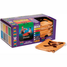 Latex Free Pre-Cut Exercise Band, XXX-Heavy, Gold, 48"L Strips, Box of 40