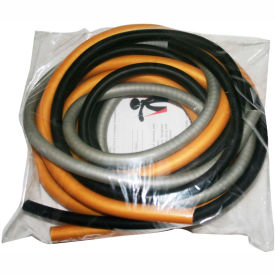 Low Powder Exercise Tubing Pack, 6' Tubing, Difficult -Black, Silver, Gold