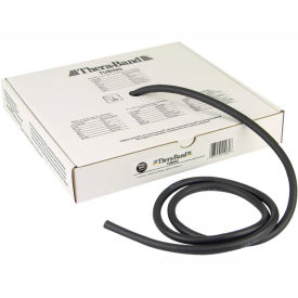 Latex Exercise Tubing, Black, 25' Roll/Box