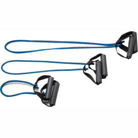 Exercise Tubing with Handles, Full Body Set -18", 36", 48"), Blue, 3/Set