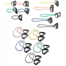 Exercise Tubing with Handles, Full Body Set -18", 36", 48", 5 Color Set