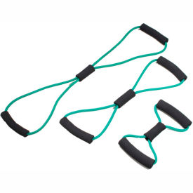 BowTie Tubing Exerciser, Full Body Set - 14", 22", 30", Green, 3/Set