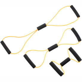 BowTie Tubing Exerciser, Full Body Set -14", 22", 30"), Yellow, 3/Set