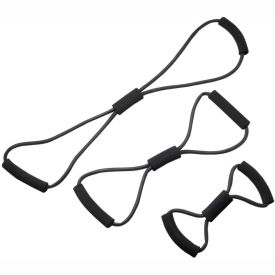 BowTie Tubing Exerciser, Full Body Set - 14", 22", 30" - Black, 3/Set