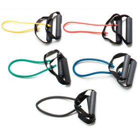 Exercise Tubing with Handles, 18", 5 Color Set