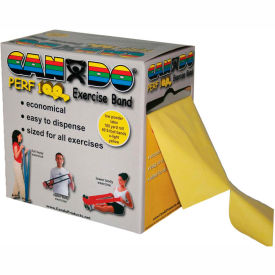 Perf 100 Low Powder Exercise Band, Yellow, 100 yd Roll, 1 Roll/Box
