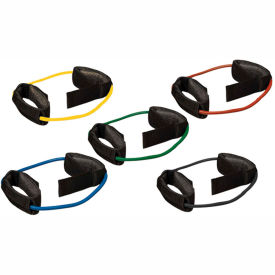 Tubing with Cuff Exerciser, 35" Circumference, 5 Color Set