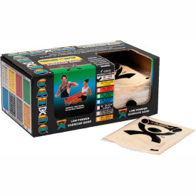 Low Powder Pre-Cut Exercise Band, XX-Light Resistance, Tan Color, 48 Inches Strip, Box of 40