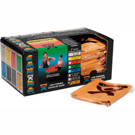CanDo Low Powder Pre-Cut Exercise Band, XXX-Heavy, Gold, 48"L Strip, Box of 40