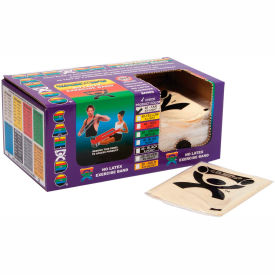 Latex Free Pre-Cut Exercise Band, XX-Light, Tan, 48"L Strips, Box of 40