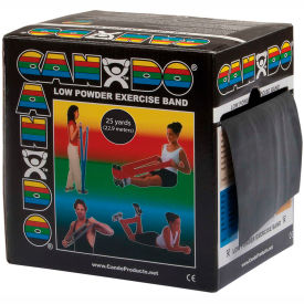 Low Powder Exercise Band, Black, 25 Yard Roll, 1 Roll/Box