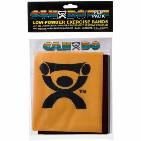 Low Powder Exercise Band PEP Pack, 4' Band, Difficult - Black, Silver, Gold