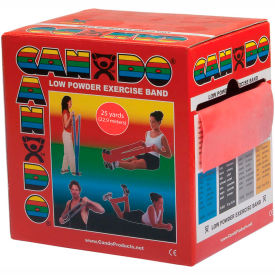 Low Powder Exercise Band, Red, 25 Yard Roll, 1 Roll/Box