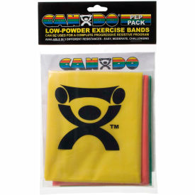 Low Powder Exercise Band PEP Pack, 4' Band, Easy - Yellow, Red, Green