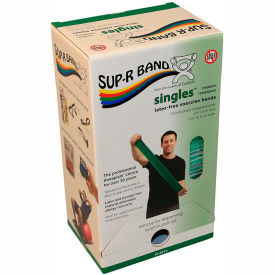Latex Free Exercise Band, 5' Strips, Green, 30 Strips/Box