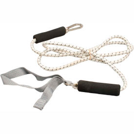 Bungee Exercise Cord with Attachments, 4' Cord, Silver