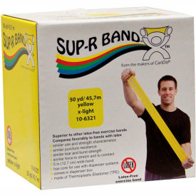 Latex Free Exercise Band, Yellow, 50 Yard Roll/Box