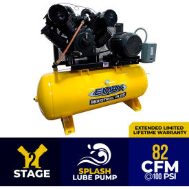 25 HP Two-Stage Compressor, 120 Gal, Horizontal, 175 PSI, 94 CFM, 3-Phase 208-230/460V