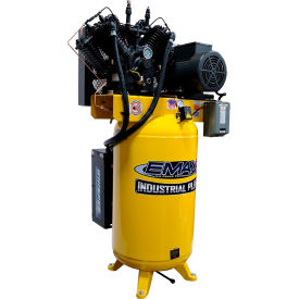 7.5 HP Two-Stage Air Compressor, 80 Gal Vertical, 175 PSI, 26 CFM, 3-Phase 208-230/460V