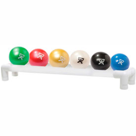 Hand-held Weighted Ball with 1-Tier PVC Rack, 6 Color Set