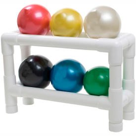 Soft Weights Ball with 2-Tier PVC Rack, 6 Color Set