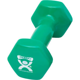 Vinyl-Coated Cast Iron Dumbbell, Green, 3 lb.