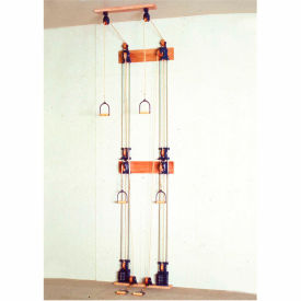 Triple Handle Chest/Floor/Overhead Weight Pulley System with 5 x 2.2 lb Weights