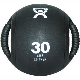 Dual-Handle Medicine Ball, 30 lb., 9" Dia (23 cm), Black