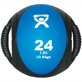 CanDo Dual-Handle Medicine Ball, 24 lb., 9" Dia (23 cm), Blue