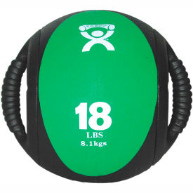 Dual-Handle Medicine Ball, 18 lb., 9" Diameter, Green
