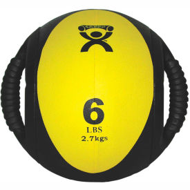 Dual-Handle Medicine Ball, 6 lb., 9" Diameter, Yellow