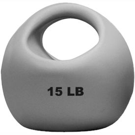 One-Handle Medicine Ball, 15 lb., 9" Diameter, Silver