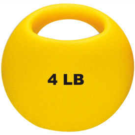 One-Handle Medicine Ball, 4 lb., 9" Diameter, Yellow