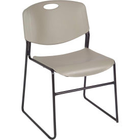 Plastic Stack Chair - 400 lb. Capacity - Gray - 4/PK