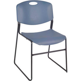 Plastic Stack Chair - 400 lb. Capacity - Blue - 4/PK