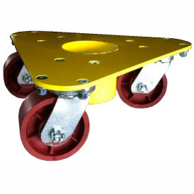 Extreme Weight Steel Triangular Cup Dolly - Ductile Iron Wheels - 3500 Lb. Cap.