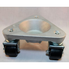 Cast Aluminum Triangular Cup Dolly - High-Density Plastic Wheels - 600 Lb. Capacity
